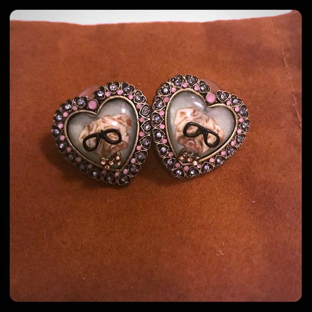 Betsy Johnson Pug earrings